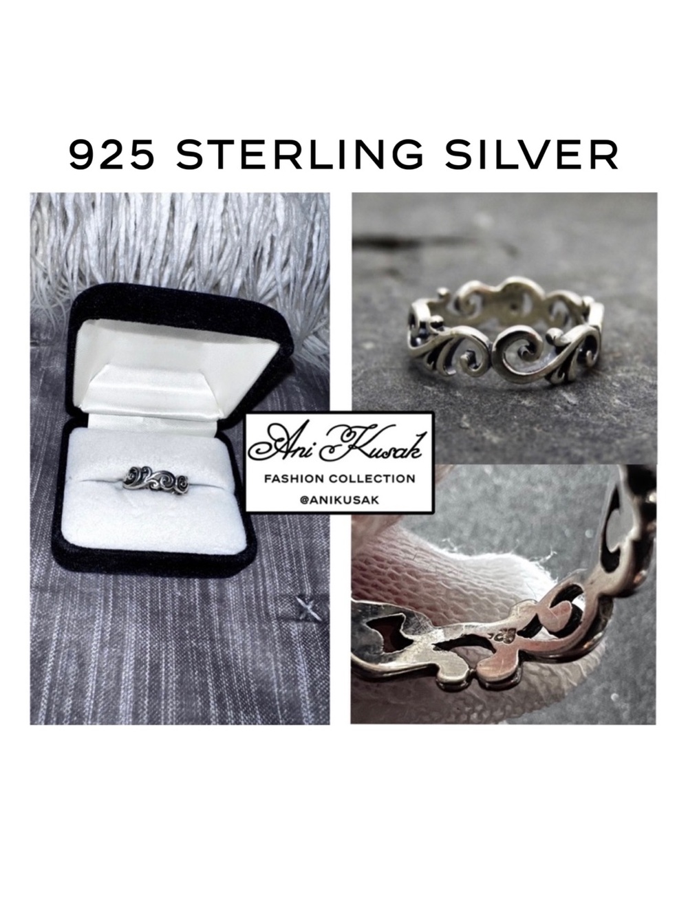 925 Sterling Silver Swirl Ring Size 7 (Open To Reasonable Offers)
